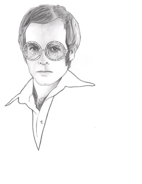 Elton pencil Elton John Drawing, Elton John Tattoo, John Drawing, Bad Fan Art, Pencil Tattoo, Tattoo Wall Art, Costume Design Sketch, Lino Art, Caricature Artist