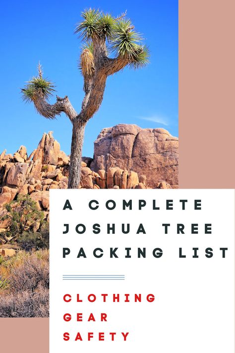 Joshua Tree Packing List, Joshua Tree Camping, Hiking Checklist, Hiking Day Pack, Camping Packing List, Joshua Tree California, Packing Essentials, Camping List, Hiking Essentials