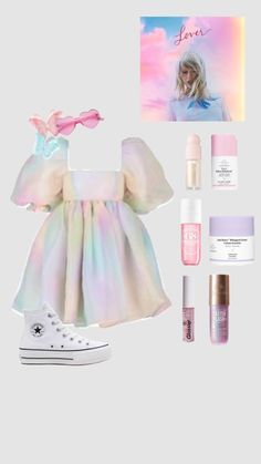 Check out allykat7268's Shuffles lover outfit Taylor Swift Concert Outfit 1989 Ideas, Lover Dress Taylor Swift, Eras Tour Outfits Kids, Kids Eras Tour Outfits, Taylor Swift Costume Kids, Outfit Shuffles, Lover Outfit, Taylor Swift Costume, Swift Party