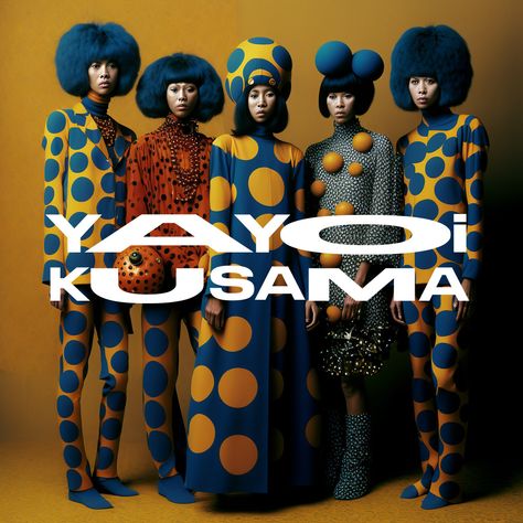 Yayoi Kusama Fashion Collection – Maison Meta | AI Generative Agency in New York | AI FASHION Polka Dot Artist, Japanese Festival, Polka Dot Party, The Seventies, Japanese Textiles, Yayoi Kusama, Customer Engagement, Art Workshop, 로고 디자인