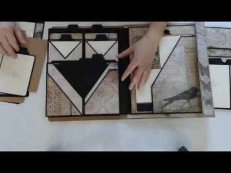 Tim Holtz Bonus Folio - YouTube Mini Book Tutorial, Album Designs, Mini Scrapbooks, Book Tutorial, Card Making Designs, Album Tutorial, Book Page Art, Mini Album Tutorial, Mini Scrapbook