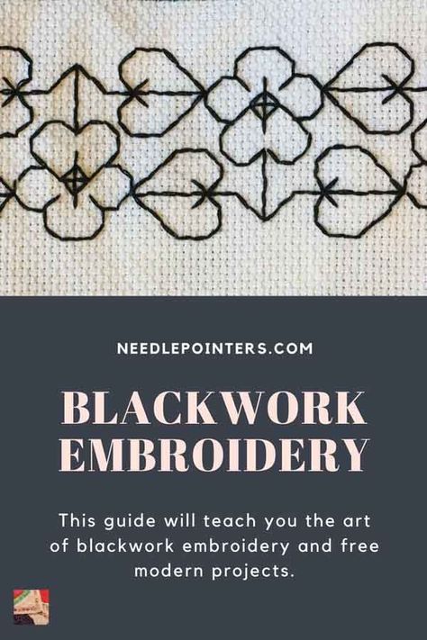 Blackwork or Spanish Blackwork is a form of embroidery using black silk on white or off-white linen. Learn more and get free designs here. Blackwork Embroidery Tutorial, Spanish Blackwork Embroidery, Black Work Embroidery Patterns, Free Blackwork Patterns, Blackwork Embroidery Patterns Free, Blackwork Tutorial, Black Work Embroidery, Black On Black Embroidery, Spanish Embroidery