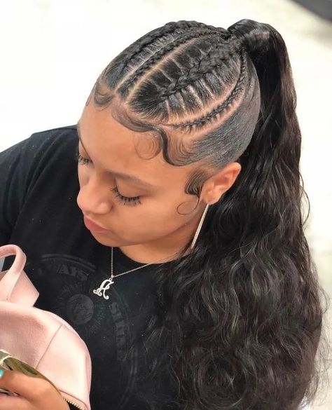 8 Latest Shuku Hairstyles You Should Try Out Before the Year Ends – Svelte Magazine Slick Ponytail, Tan Skin Blonde Hair, French Braid Ponytail, Weave Ponytail Hairstyles, Weave Ponytail, Black Ponytail Hairstyles, American Hairstyles, Easy Hairstyles For Medium Hair, Braided Ponytail Hairstyles