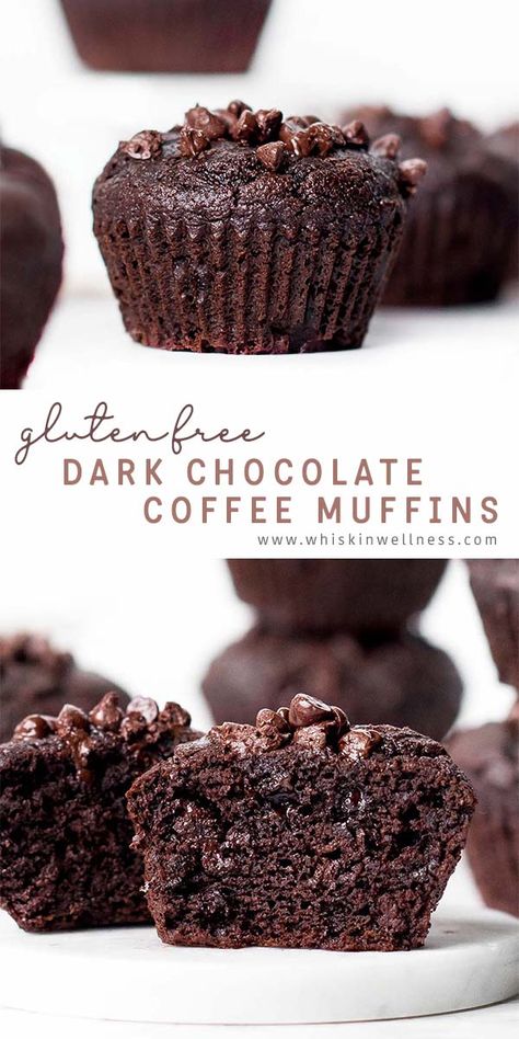 Gluten Free Chocolate Muffins, Dark Chocolate Coffee, Quick Muffins, Healthy Chocolate Muffins, Coffee Muffins, Gluten Free Chocolate Recipes, Healthy Chocolate Cake, Coffee Flavors, Chocolate Muffin Recipe