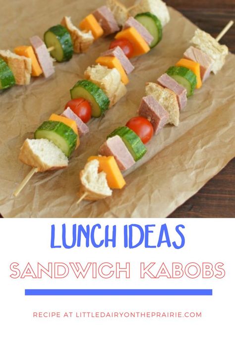 Sandwich Kabobs, Best Sandwich Recipes, Kids Lunches, Kabob Recipes, Ham And Cheese Sandwich, Easy Healthy Lunches, Lunch Recipe, Easy Lunch Recipes, Sandwiches For Lunch