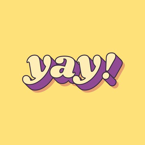 Yay! word retro shadow font typography | free image by rawpixel.com / Bee Shadow Font, Stickers Simple, Small Letter, Font Typography, Free Illustration Images, Sayings And Phrases, Playlist Covers, Video Ideas, Letter Design