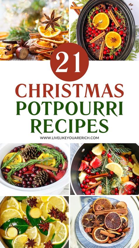 Create a festive atmosphere in your home with the delightful scents of Christmas! I'm thrilled to share 21 of the finest Christmas potpourri recipes with you. These aromatic mixtures will fill your home with the cozy and joyful spirit of the holiday season. Additionally, you can place the ingredients in a mason jar to create a lovely Christmas gift for your friends and neighbors. Holiday Potpourri, Potpourri Recipes, Christmas Tray, Home Smell, Diy Holiday Gifts, Christmas Potpourri, Christmas Scents, Christmas Jars, Recipes To Make