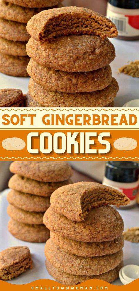 SOFT GINGERBREAD COOKIES, christmas cookies, holiday baking recipes Holiday Baking Recipes Easy, Cookies Soft And Chewy, Easy Holiday Baking, Easy Gingerbread Cookies, Best Gingerbread Cookies, Soft Ginger Cookies, Soft Gingerbread, Chewy Gingerbread Cookies, Resepi Biskut