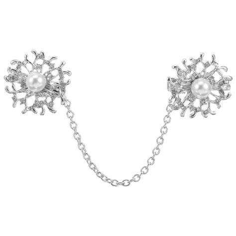 PRICES MAY VARY. CHARMING DECORATION: This beautiful sweater clip is made of selected alloy material, embellished with two pearls to make the whole chain elegant and unique, adding a strong vintage feel to your outfit EASY AND VERSATILE: This chic brooch clip can be used for both formal and casual occasions, such as weddings, dates or other occasions, and can also be with different outfits, such as sweaters, dresses, collars, scarves, jackets, coats and so on, which makes you look more eye-catch Saree Brooch, Sweater Brooch, Pearl Sweater, Cardigan Clips, Clothes Clips, Sweater Clips, Collar Clips, Sweater Clip, Sweater Chain