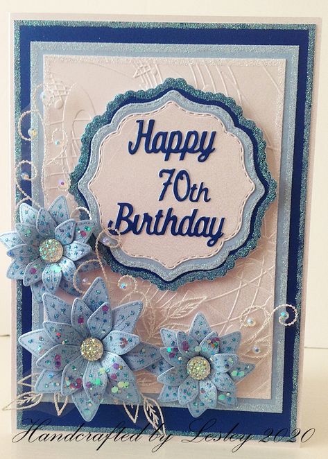 70th Birthday Cards For Women Handmade, 70th Birthday Wishes, Chloes Creative Cards, 70th Birthday Card, Birthday Cards For Women, Christmas Crafting, Easel Cards, Bird Cards, 70th Birthday