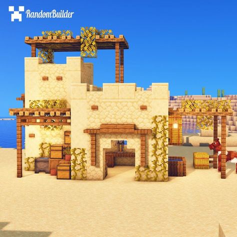 Minecraft Desert House, Minecraft Desert, Desert Village, Minecraft Building Guide, Sand House, House Tutorial, Minecraft Houses Blueprints, Desert House, Minecraft House Plans