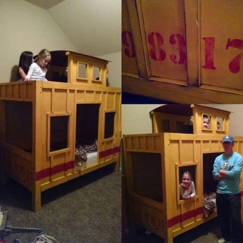 The Caboose Bunk bed Diy Train Bed, Train Bed, Train Bedroom, Boys Playhouse, Diy Train, Kid Bed, Diy Bunk Bed, Diy Playhouse, Cool Bunk Beds