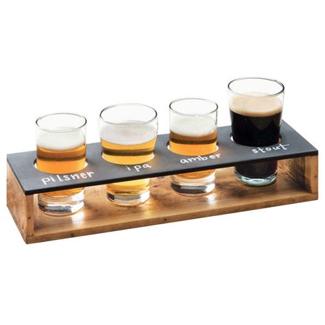 Beer Flight Holder, Beer Taster, White Chalkboard, Wood Beer, Beer Flight, Beer Wood, Wall Mounted Bottle Opener, Beer Holders, Micro Brewery