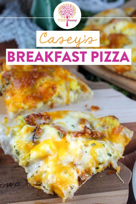 Individual Breakfast Pizza, Breakfast Recipes Family, Breakfast Pizza With Pizza Crust, Copycat Casey Breakfast Pizza, Breakfast Pizza Sauce Recipes, Cheese Sauce For Breakfast Pizza, Casey's Breakfast Pizza Copycat, Casey’s Breakfast Pizza Recipe, Freezer Breakfast Pizza