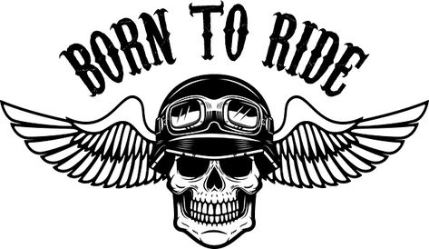 Born To Ride Tattoo, Ride Tattoo, Skeleton Vector, Leo Tattoo Designs, Road Vector, Skull Helmet, Born To Ride, Human Icon, Leo Tattoos