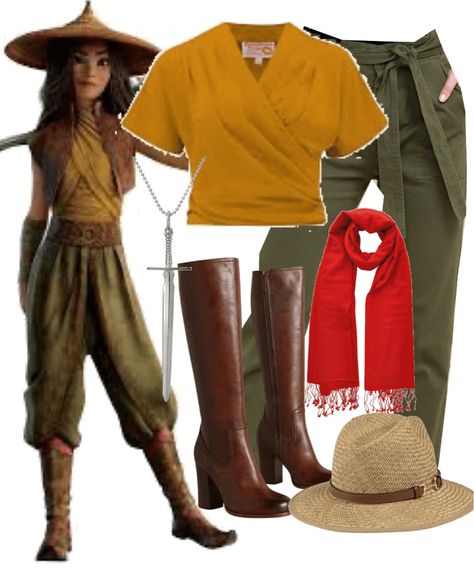 Princess Kida Disneybound, Raya Inspired Outfits, Disneybound Raya, Rey Disneybound, Abu Disneybound, Modern Disney Outfits, Brave Disneybound, Raya Outfit, Outfit Core