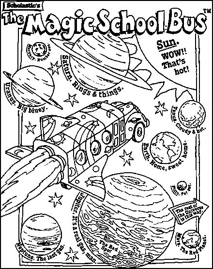 Free Printable Coloring Pages ~ Tons of Popular Characters ~ AllKidsNetwork.com School Bus Pictures, School Bus Crafts, School Bus Party, Bus Crafts, The Magic School Bus, Space Coloring Pages, Space Activities, Magic School Bus, School Worksheets