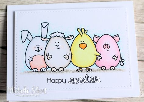 The Card Grotto: Happy Easter Diy Easter Cards, Easter Bunny Cards, Easter Drawings, Easter Paintings, Easter Cards Handmade, Happy Easter Card, Hand Painted Card, Easter Postcards, Easter Greeting Cards