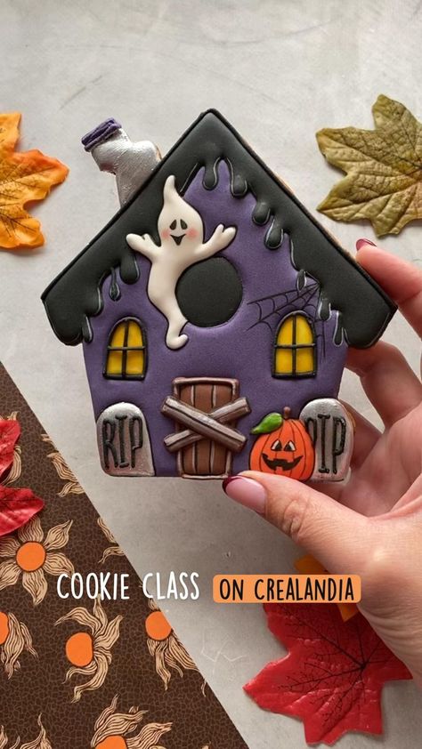 Cookie class - Spooky house on my store in 2022 | Halloween cookies decorated, Halloween sugar cookies decorated, Halloween sugar cookies Cookies Decorated Halloween, Halloween Cookie Designs, Halloween Sugar Cookies Decorated, Halloween Deserts, Bolo Halloween, Halloween Cookies Decorated, Halloween Sugar Cookies, Sugar Cookie Royal Icing, Halloween Food Treats