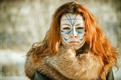 Face paint Shaman Woman, Celtic Warriors, Celtic Music, Celtic Woman, Celtic Mythology, Wild Woman, Medieval Fantasy, Dragon Age, Larp