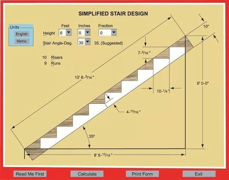 Stair Rise And Run, Stair Stringer Calculator, Stair Angle, Stair Dimensions, Stair Layout, Stair Plan, Stairs Stringer, Framing Construction, Building Stairs