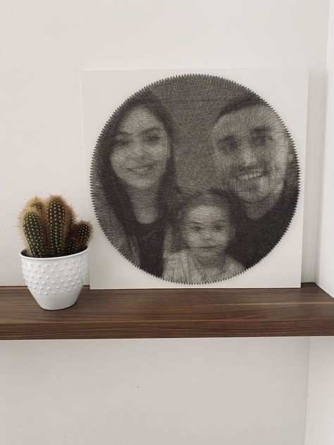 Custom String Art wall decor made with nails and thread. String Art Wall, With Nails, Art Wall Decor, String Art, Family Portrait, Family Portraits, Art Wall, Wall Art Decor, Thread