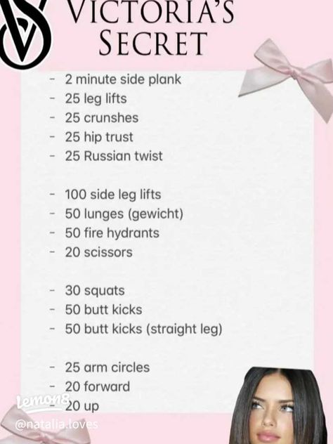 Victoria secret workout | Gallery posted by Natalia.loves | Lemon8 Victoria Secret Angel Workout, Vs Model Workout, Vs Angel Workout, Easy Morning Workout, Angel Workout, Vs Workout, Summer Body Workout Plan, Victoria Secret Workout, Victoria Secret Model