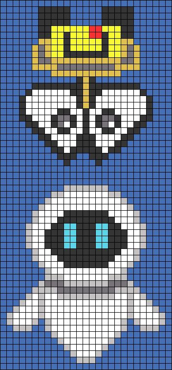 Alpha pattern #117240 | BraceletBook Eve Robot, Disney Tapestry, Walle Y Eva, Wall E Eve, Disney Keychain, Disney Silhouette, Small Tapestry, Graph Crochet, Pixel Art Templates