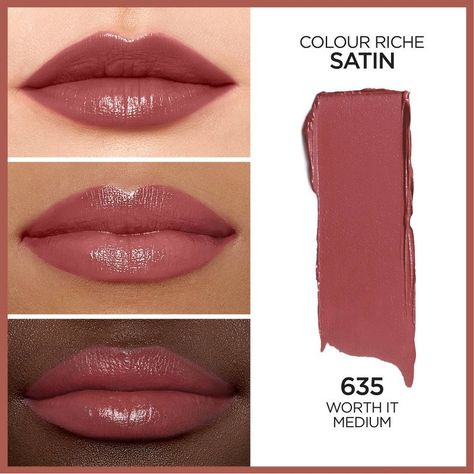 L'oreal Paris Colour Riche Original Satin Lipstick For Moisturized Lips - 0.13oz : Target L’oréal Lipstick, Perfect Lipstick Shade, Lipstick Ideas, Loreal Lipstick, Nude Lipstick Shades, Moisturized Lips, Lip Shades, Lipstick For Fair Skin, Makeup Board