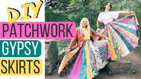 Patchwork Skirt Diy, Patchwork Skirt Pattern, Boho Skirt Pattern, Diy Skirt Tutorial, Patchwork Trends, Patchwork Maxi Skirt, Maxi Skirt Tutorial, Diy Maxi Skirt, Skirt Diy