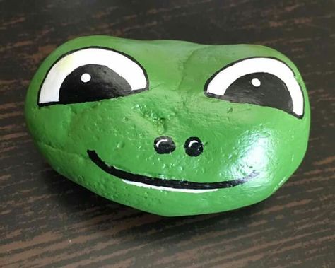 Rocks Frog Ideas, Painted Frog, Frog Rock, Painted Rock Ideas, Painted Rock Animals, Painted Rocks Kids, Painted Rocks Craft, Painted Rocks Diy, Rock Painting Ideas Easy