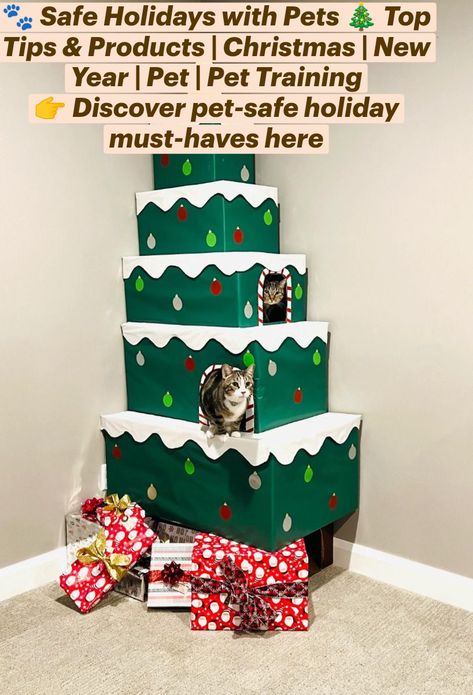 🐾 Safe Holidays with Pets 🎄 Top Tips & Products | Christmas | New Year | Pet | Pet Training   Give your pets the gift of safety this holiday! From tree-proofing to pet-friendly decor, our holiday essentials keep your furry friends protected and happy. Ideal for every pet lover! 🎉🐾  #ChristmasCat #PetLover #NewYearEvents #PetCare #HolidaySafety #AnimalLife #KittyLove  🐾 Safe Holidays with Pets 🎄 Top Tips & Products | Christmas | New Year | Pet | Pet Training 👉 Discover pet-safe holiday must-haves here Cat Proof Christmas Tree, Christmas Tree Decorations Diy Ornaments, Winter Wonderland Card, Box Christmas Tree, Cat Proofing, Gift Box Christmas, Cat Christmas Tree, Christmas Tree Decorations Diy, Holiday Essentials