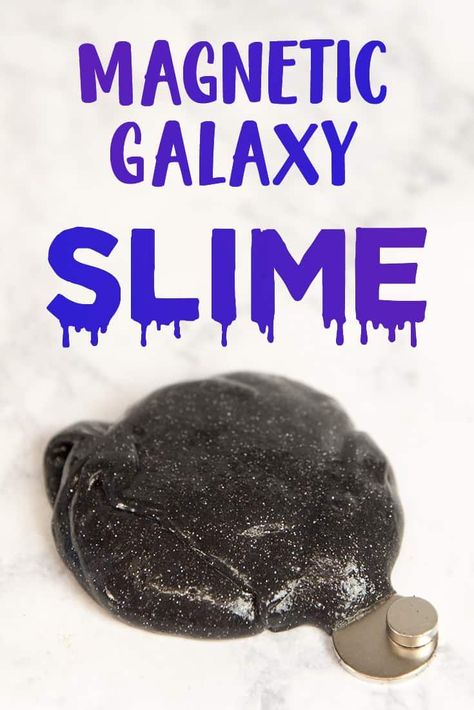 This magnetic galaxy slime is amazing and easy to make with most ingredients on hand; you just need to add iron oxide powder to make the magic happen! Magnetic Slime, Borax Slime, Galaxy Slime, Geeky Craft, Glitter Slime, Geek Life, Slime Recipe, Diy Slime, Fun Science