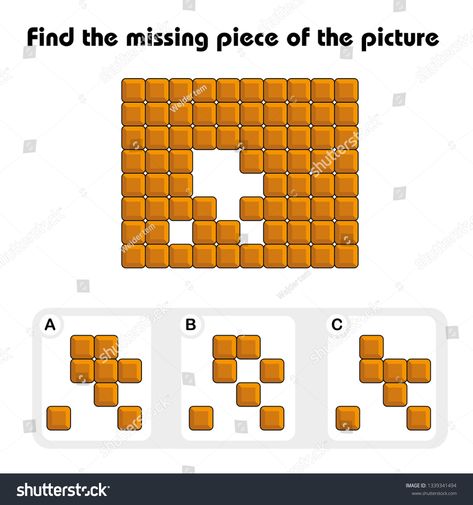 Worksheet. Visual logic puzzle: Find missing piece - Educational game for kids, puzzle. development of spatial thinking in children (suitable both for kids and adults). Task game what will be the top #Ad , #Ad, #piece#missing#game#Educational Whats Missing Game, Find The Way Puzzle, Gender Reveal Puzzle, Puzzle Infographic Design, Solve The Puzzle, Gender Chart, Logic Puzzles, Educational Games For Kids, Missing Piece