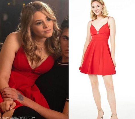 After We Collided: Tessa’s Red V Neck Dress – Shopyourmovies After We Collided, Button Front Midi Skirt, Red V Neck Dress, Young Outfit, Tessa Young, Movie Inspired Outfits, Nye Dress, Polka Dot Blouse, Britney Spears