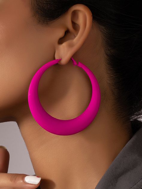 Hoop Light, Hot Pink Leopard, Silver Crystal Earrings, Iron Jewelry, Thick Hoop Earrings, Daisy Earrings, Pink Collars, Cat Earrings, Trendy Gift