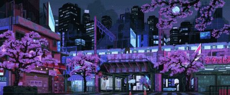 Pixel Art Wallpaper, Pixel City, Purple City, Gif Background, Pixel Art Background, Anime City, Arte 8 Bits, 8bit Art, Cool Pixel Art