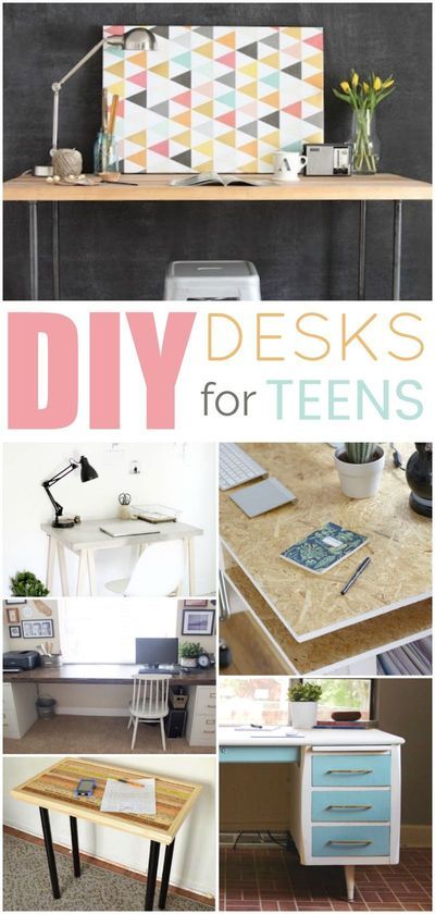 Don�t worry about the high prices of desks. DIY is here to save the day. Today I�m going to share some great DIY Desk Ideas For Teens that you�re all going to love #backtoschool #deskorganization #woodproject #diy #craftproject #dormroom Diy Desk Ideas, Teen Desk, Diy Dorm Decor, Diy Crafts For Teen Girls, Girl Desk, Buy Desk, Teen Bedrooms, Girls Dorm Room