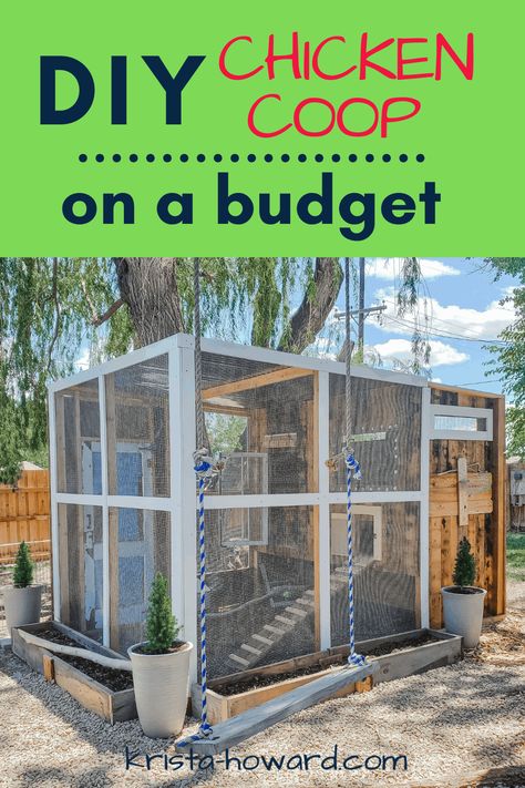 Chicken Coop On A Budget, Backyard Chicken Coop Diy, Chicken Coop Designs Diy, Cheap Chicken Coops, Chicken Coop Pallets, Cute Chicken Coops, Small Chicken Coops, Easy Chicken Coop, Chicken Coop Garden