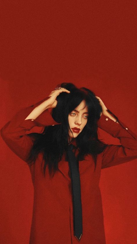 Billie Wallpaper, Billie Eilish Wallpaper, Red And Black Background, I See Stars, Beautiful Curly Hair, Volleyball Outfits, Fire Heart, Photography Logos, Red Aesthetic