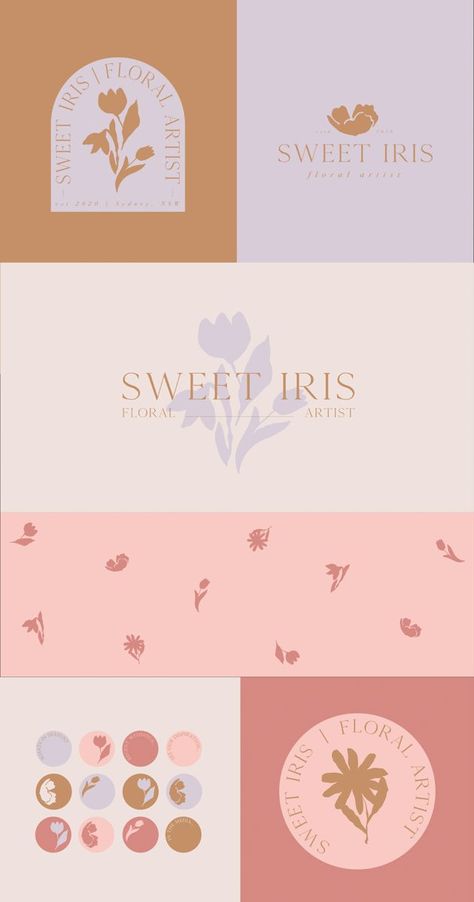 Insta highlight cover icons Flower Shop Sticker Design, Boho Packaging Design, Floral Branding Design, Flower Branding Design, Violet Branding, Flower Packaging Design, Flower Logo Inspiration, Flower Shop Logo Design, Logo Design Flower