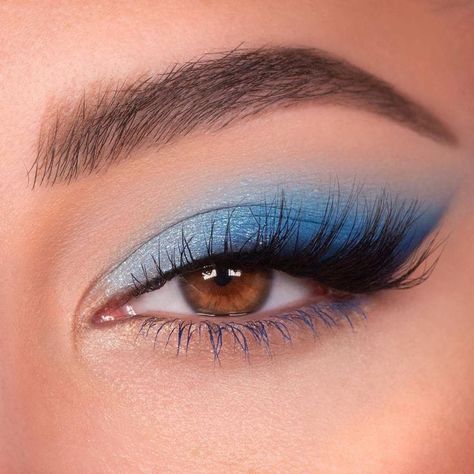 Make Azul, Blue Eyeshadow Makeup, Quinceanera Makeup, Ball Makeup, Maquillage On Fleek, Blue Eyeshadow Looks, Blue Makeup Looks, Prom Eye Makeup, Prom Makeup Looks