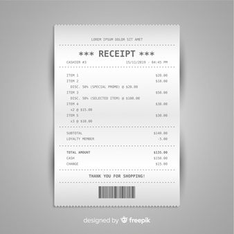 Premium Vector | Receipt template with flat design Invoices Design, Ups Delivery, Invoice Design, Receipt Template, Price List, Flat Design, Graphic Design Logo, Lorem Ipsum, Premium Vector