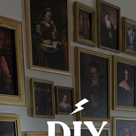 Harry Potter Gallery Wall Ideas, Harry Potter Gallery Wall, Harry Potter Picture Wall, Harry Potter Portrait Wall, Hogwarts Portrait Wall, Harry Potter Photo Frame Diy, Gallery Wall Harry Potter, Candles Hanging From Ceiling Harry Potter, Harry Potter Portraits