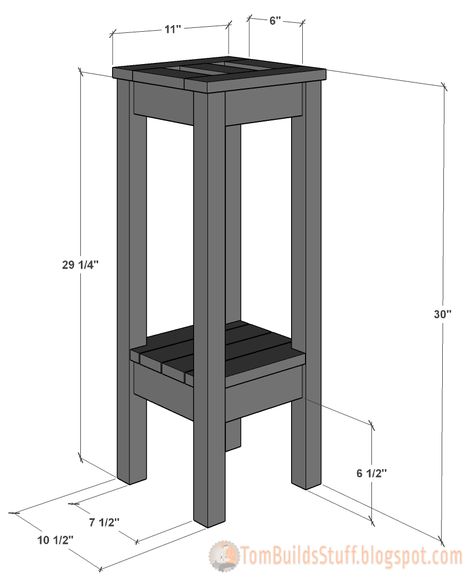 Free woodworking plans to build an inexpensive plant stand with a tile top. I decided to add more plants to my home without first thinki... Plant Stand Plans, Plants Stand, Wooden Plant Stands, Diy Baby Furniture, Diy Posts, Wood Plant Stand, Diy Plant Stand, Free Woodworking Plans, Diy Holz