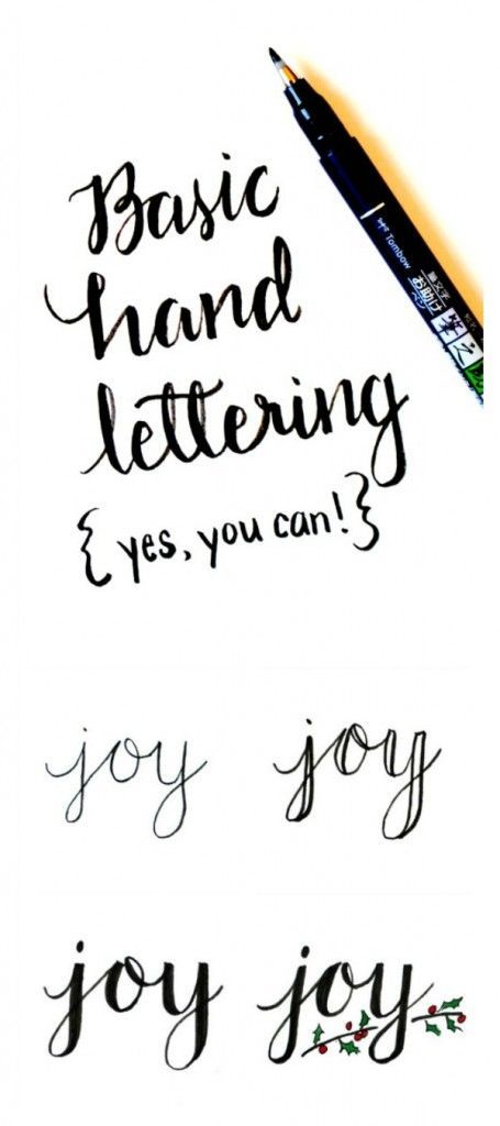 Basic Hand Lettering: JOY - One Artsy Mama Basic Hand Lettering, Hantverk Diy, Hand Lettering Tutorial, Creative Lettering, Calligraphy Letters, Bullet Journal Inspo, Lettering Tutorial, Handwriting Fonts, Chalkboard Art