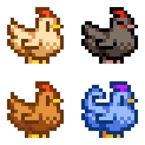 Crochet Chicken Coasters, Stardew Valley Inspired, Chickens, Crochet Chickens, Coasters, Colorwork, Tapestry Crochet, Crochet With Colors - Etsy Stardew Valley Pumpkin Carving, Stardew Valley Chickens, Stardew Valley Chicken Crochet, Stardew Valley Drawings, Stardew Valley Painting, Stardew Pixel Art, Stardew Valley Embroidery, Stardew Valley Icons, Stardew Valley Animals