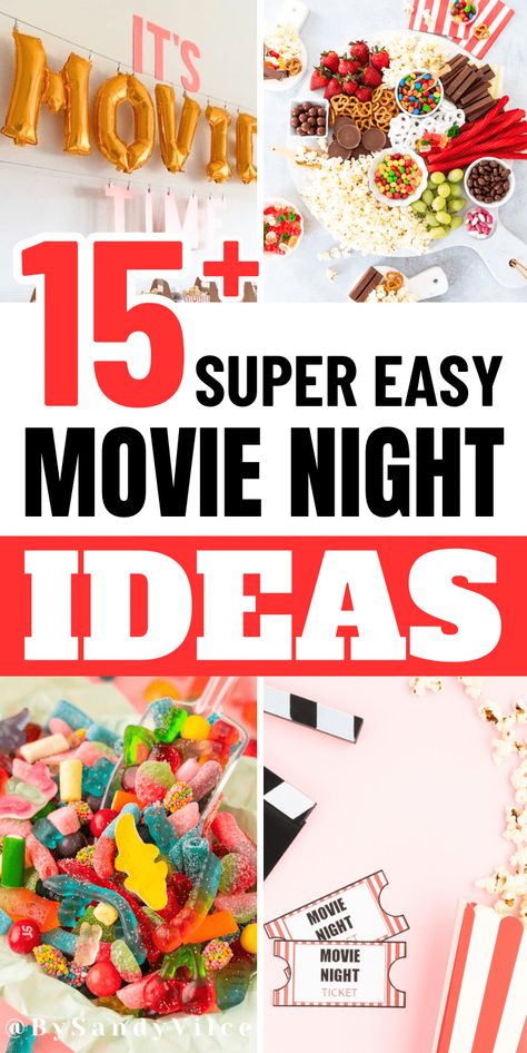 Cozy At Home Movie Night Ideas Diy Home Movie Night, Movie Date Night At Home Aesthetic, Fun Movie Night Ideas For Kids, Ladies Movie Night Ideas, Kids Movie Night Birthday Party, Movie Night Party Food, Kids Movie Night Ideas, Night Ideas With Friends, Movie Night Diy