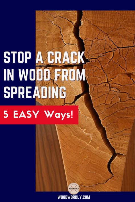 Say goodbye to spreading cracks in wood with our 5 easy methods! Learn how to use wood putty, filler, sawdust and wood glue, or epoxy resin to effectively stop cracks. Ideal for DIY enthusiasts and woodworkers, this guide helps maintain the beauty and integrity of your wood projects. Perfect for anyone looking to repair and protect their wooden creations from further damage. #WoodenCrack #HomeImprovementDIY Refinish Wood Furniture, Deck Staining, Wood Fillers, Wooden Creations, Stump Table, Cedar Posts, Wood Columns, Wood Repair, Pocket Screws