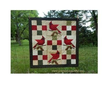 PGP369 Winter's Song Cardinal Quilt Pattern 2007 from the Prairie Grove Peddler Cardinal Quilt, Bird Quilt Blocks, Winter Songs, Christmas Quilt Patterns, Bird Quilt, Summer Songs, Quilt Block Pattern, Wall Quilts, Christmas Quilts